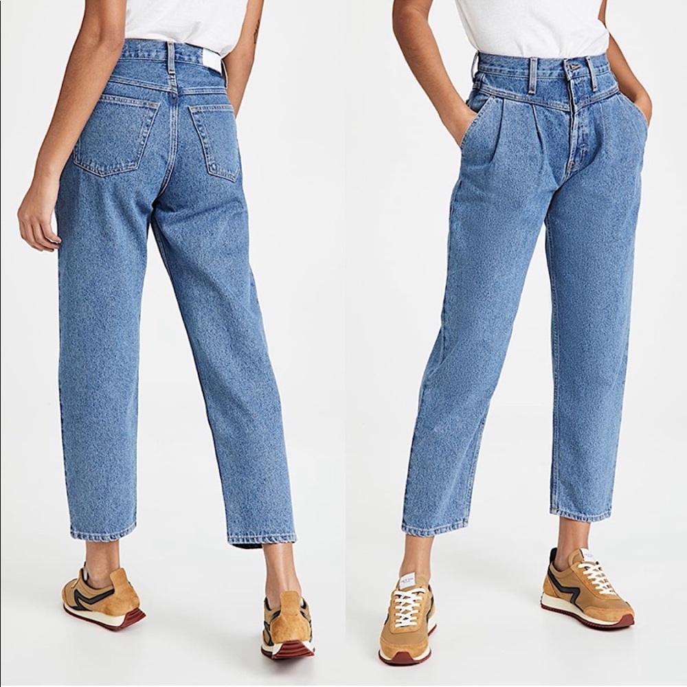 RE/DONE the Savi International Influencer Jeans 23 Yoke High Rise Pleated
